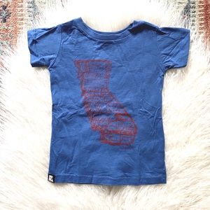 MIMA mini + maximus california kids graphic tee boys 3T blue red Americana USA